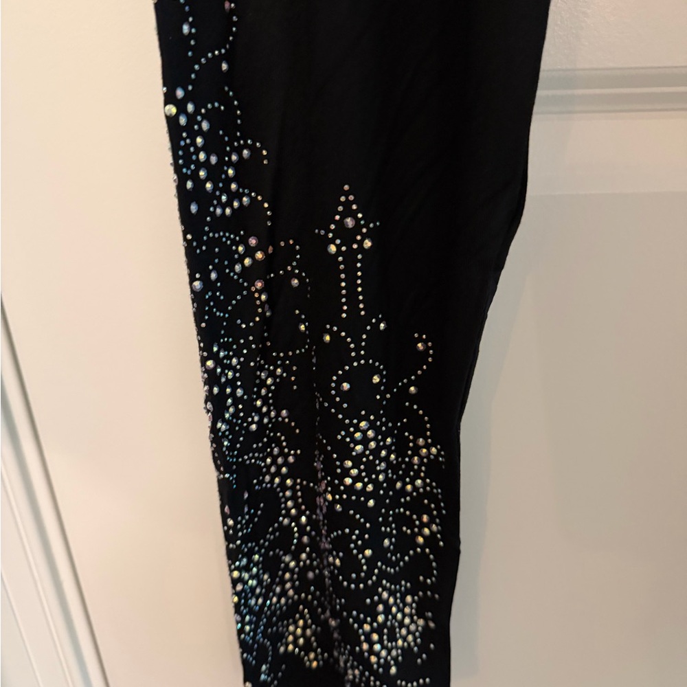 Vocal Black Rhinestone Leggings NWT 3X